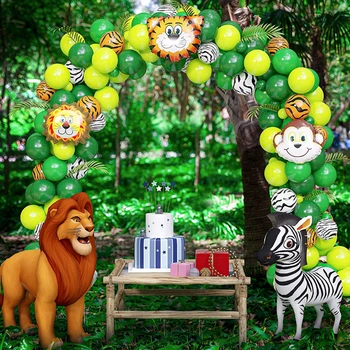 Парти с животни в джунглата, балон, Декор за парти в чест на рождения Ден, Сафари в джунглата, Подарък за парти в чест на рождения Ден на Момче