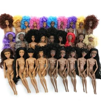 Подвижната Шарнирная кукла, американската африканска гола кукла, Декор за куклена къща, Разменени облекло за интерактивна играчка в Центъра на активност