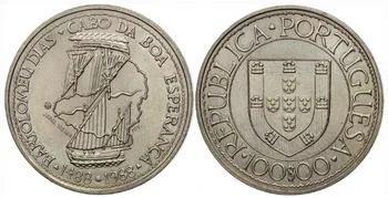 Португалия 1988 Navigation Discovery Series Възпоменателна Монета Navigator Dias 100 Эскудо 100% Оригинал