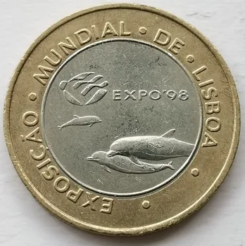 Португалия 1997 Лисабон Световната изложба 200 Эскудо, Двуцветен Биметаллическая възпоменателна монета 9,8 G 28 мм