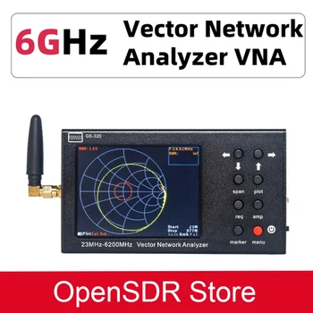 Преносим Вектор мрежов анализатор VNA SWR 6G Рефлектометр GS-320 23-6200 Mhz Комплект Антенного анализатор с 3.2-инчов Цветен екран
