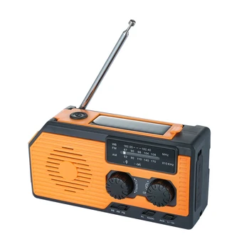 Преносим Слънчев Мощност Ръкохватка Радио AM/FM/WB NOAA Времето Led Фенерче Power Bank за Външно Къмпинг Туризъм Радио
