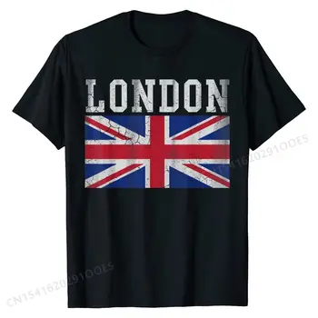 Реколта Тениска London England Съюз с Графичен Дизайн, Мъжки Ризи, Панталони Блузи За Фитнес, Памучен Готина