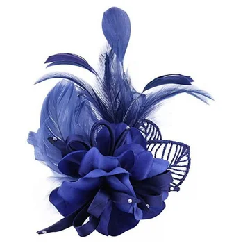 Сватбени аксесоари за коса от мрежата с пера, Изкуствени цветя, Ретро Модерен Елегантна прическа, Цвете превръзка на главата