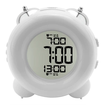 Силен Алармен часовник не тиктака Нощни батерии с функция за повторение, двоен будилник, нощна светлина за здраво спящи