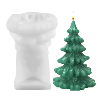 Силиконови форми за ароматни свещи на Коледната елха, форми за производство на сапуни ръчно изработени Гипсови Форми за производство на свещи, Продукти за декорация на дома за парти