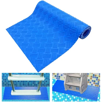 Синя подложка за стълби в басейна с неплъзгащи текстура, предпазна подложка за гмуркане