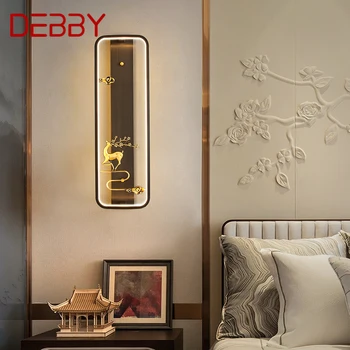 Стенен лампа DEBBY Brass LED, модерно луксозно стенни лампи, Декорация, Нощно шкафче за спалня, Осветление в хола, Осветлението в коридора