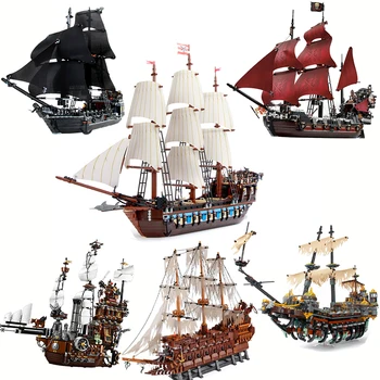 Стоковый Пират Имперски Карибски кораб Флагман Black Pearl Silent Mary, съвместим с 10210 70810 4184 4195 71042, играчки от градивните блокове