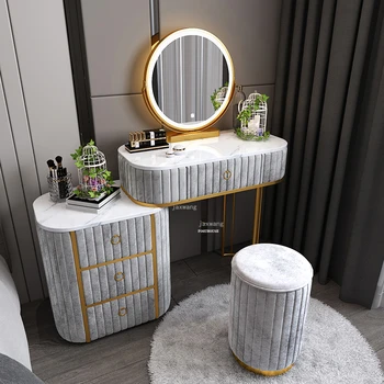 Съвременните Леки Луксозни Дизайнерски Скринове, Шкаф за съхранение, Мебели за спалня, Тоалетка Принцеса, Тоалетка, стол с огледало