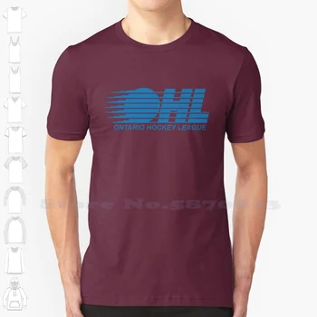 Тениска с логото на Хокейна лига на Онтарио (Ohl), Ежедневни Градинска Дрехи с Графичен принтом Тениска от 100% памук