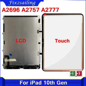 Тестван LCD дисплей За iPad от 10 10,9 10th Генерал 2022 Дисплей A2696 A2757 A2777 LCD сензорен дисплей, Дигитайзер, Стъклен Панел, Резервни Части