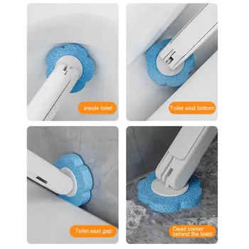 Тоалетка Ефективен инструмент Хигиенни тоалетна 360-Градусова взаимозаменяеми за еднократна употреба, набор от четки за смяна на аксесоари за баня