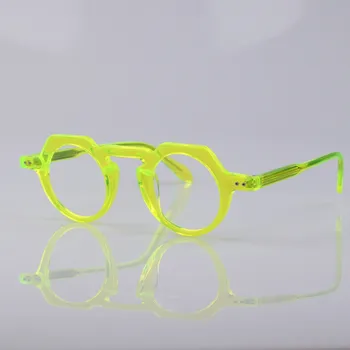 Травянисто-зелени Нови дизайнерски очила, Ацетатная рамки за очила, Мъжки И дамски Очила за Късогледство, Очила ръчна изработка, Винтидж