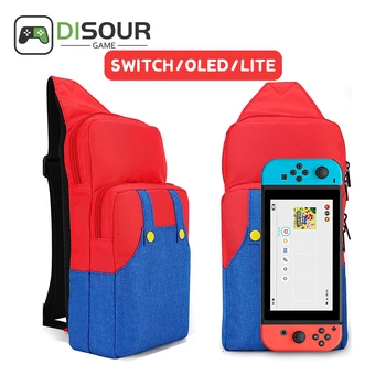 Удобна чанта през рамо за Nintend Switch, пътен калъф, чанта за съхранение слот аксесоари, зарядно устройство за конзола, защитни чанти