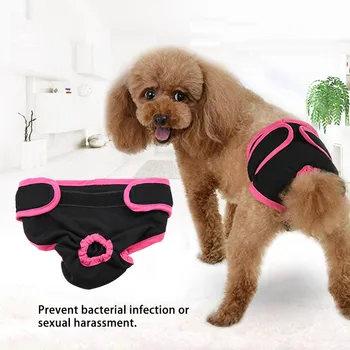 Хигиенични гащи за кучета с еластична гумена лента, Полиэстеровые Удобни бикини за домашни любимци по време на менструация