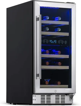 Хладилник-охладител за вино | Обемът на 29 бутилки | Хладилник, Вграден Или отделно стоящ | двойна зона Хладилник за вино С подвижна кутия от бук