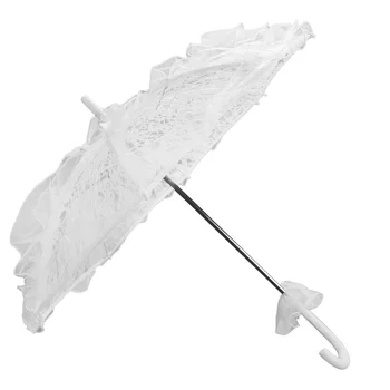 Чадър за сватбената стрелба от пъпка с копринен дантела