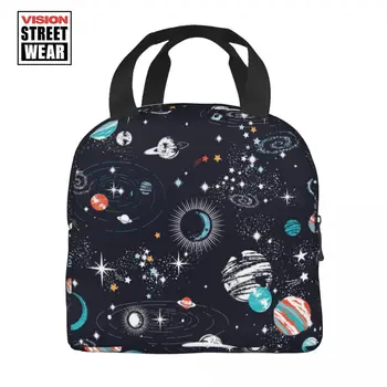 Чанта за обяд с изолация Galaxy Space Constellation За разноцветного космически термохолодильника, чанта за обяд за ученици
