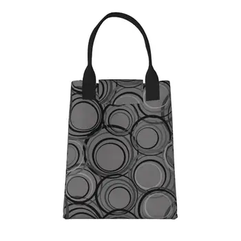 Черно-сиво-Голямата модерна чанта за пазаруване с дръжка, множество пазарска чанта От здрав винтажной памучен плат